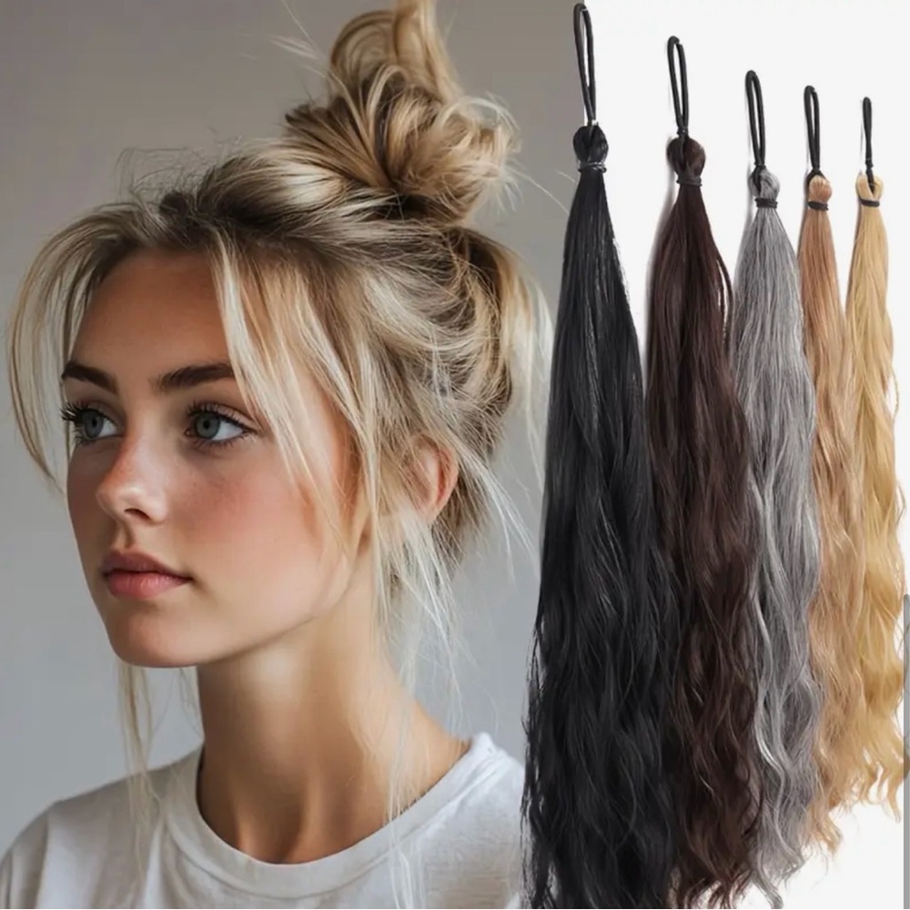 Stylish Pony-Tail Wave Hair 24” Extension Color Black